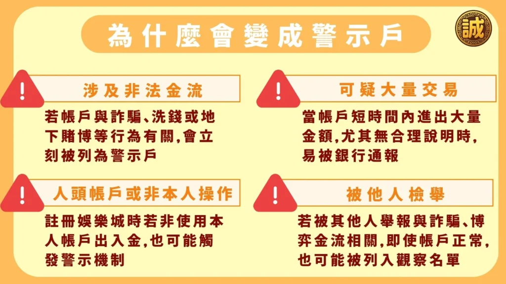 警示帳戶原因